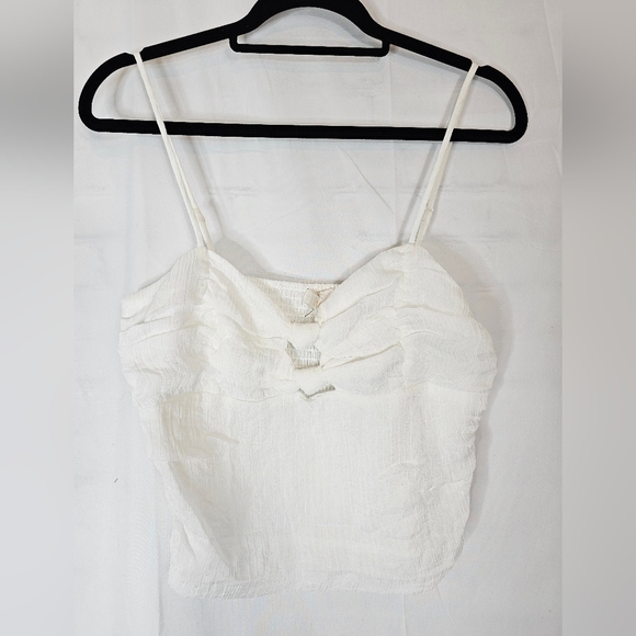 WAYF size Large white sleeveless crop top NWOT boho festival - Picture 1 of 7